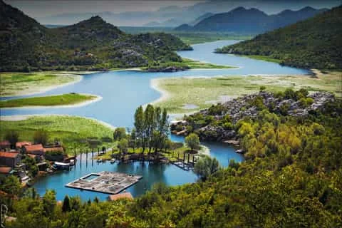 The traditional fishing village of Karuč on Skadar Lake